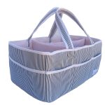 Lily Miles Baby Diaper Caddy - Large Organizer Tote Bag for Infant Boy or Girl - Baby Shower Basket - Nursery Must Haves - Registry Favorites - Collapsible Newborn Caddie Car Travel